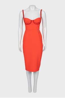 Bodycon dress decorated with chain