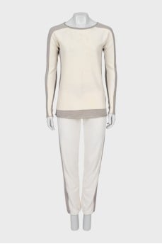 Two-tone cashmere suit