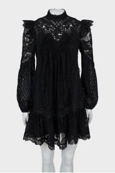 Black guipure dress