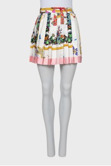 Silk pleated skirt