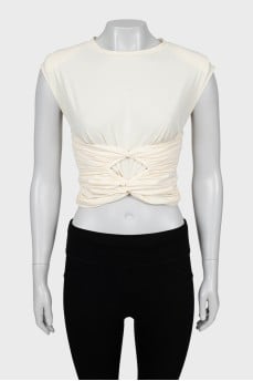 Beige draped top