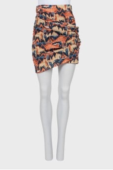 Printed mini skirt with tag