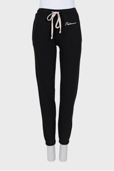 Sports joggers with embroidered logo