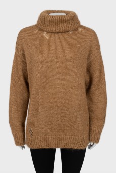 Brown short pile sweater