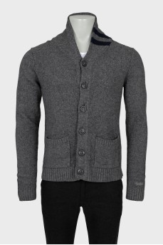Men's wool and cashmere cardigan