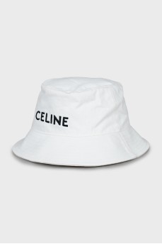 White Panama hat with brand logo
