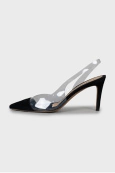 Suede slingbacks with silicone inserts