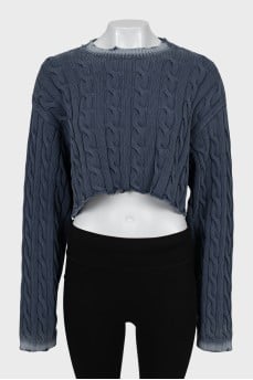 Cropped sweater with textured pattern