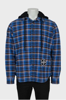 Men's hooded shirt jacket