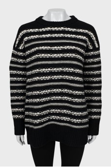 Black and white cashmere sweater