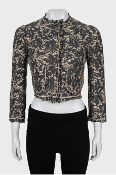 Cropped silk jacket