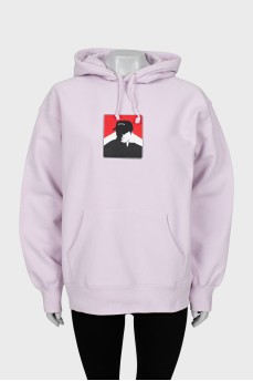 Pink oversized hoodie with print
