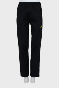 Straight cut sports trousers with stripes