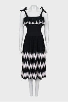 Black and white off shoulder dress
