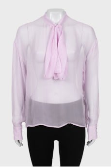 Semi-transparent silk blouse