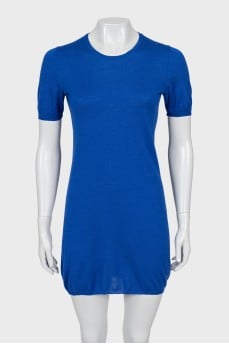 Blue dress made of cashmere and silk