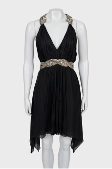 Silk dress with decor