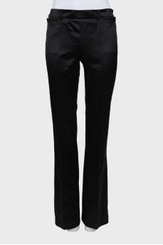 Silk straight cut trousers