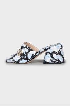 Textile sandals with print