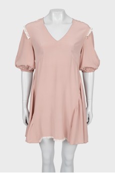 Silk dress with lace
