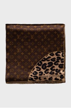 Silk scarf with brand logo