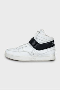 Leather sneakers with brand logo