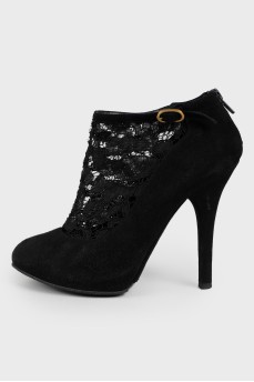 Lace front ankle boots