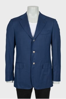 Men's blue straight cut jacket