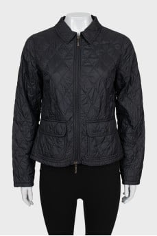 Cropped quilted jacket with collar