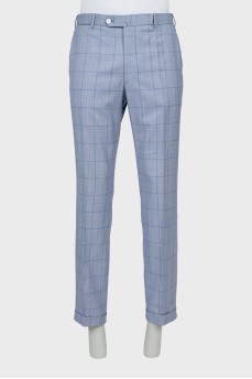 Men's wool trousers with print