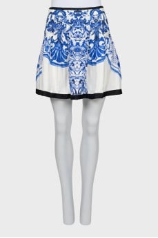 Silk printed skirt