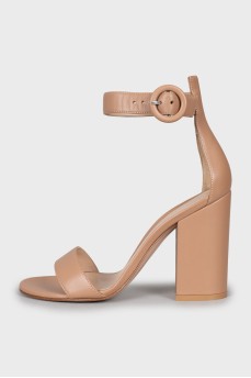 Brown leather sandals