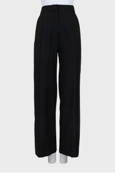Palazzo trousers with stitched creases
