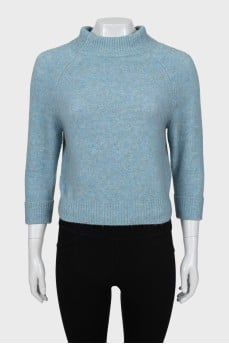 Cropped sweater in blue