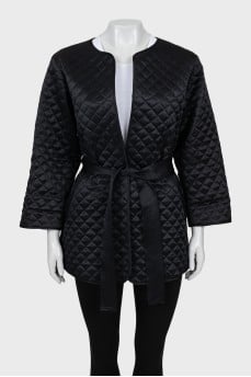 Quilted jacket with belt