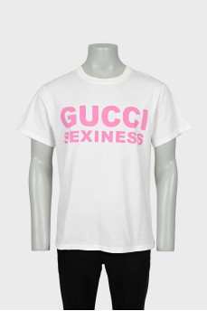 Men's T-shirt with pink print