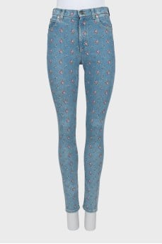 Skinny jeans in floral print
