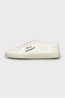 Textile sneakers with embroidered logo