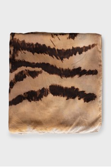 Animal print silk scarf