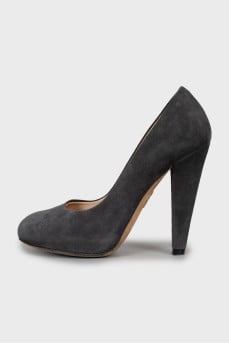 Suede wedge heel shoes
