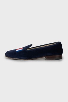 Велюрові туфлі з вишивкою