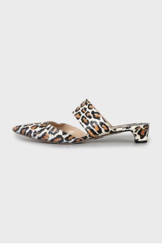 Animal print snake skin mules