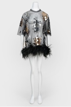 Sheer loose-fitting tunic