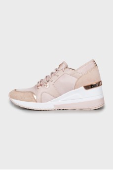 Pink wedge sneakers
