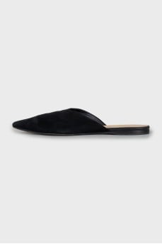 Suede Pointed Toe Mules
