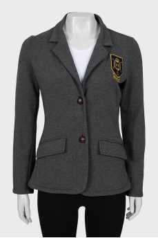 Fitted jacket with patch