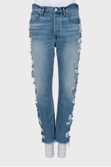 Jeans with ripped effect on the sides