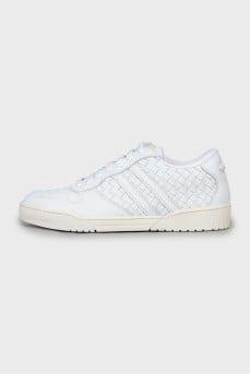 Men's leather sneakers with tag