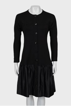 Wool and silk dress with buttons