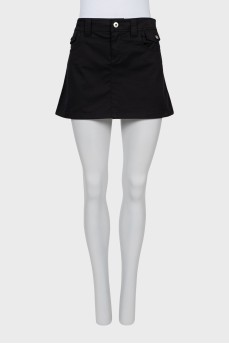 Low rise denim skirt